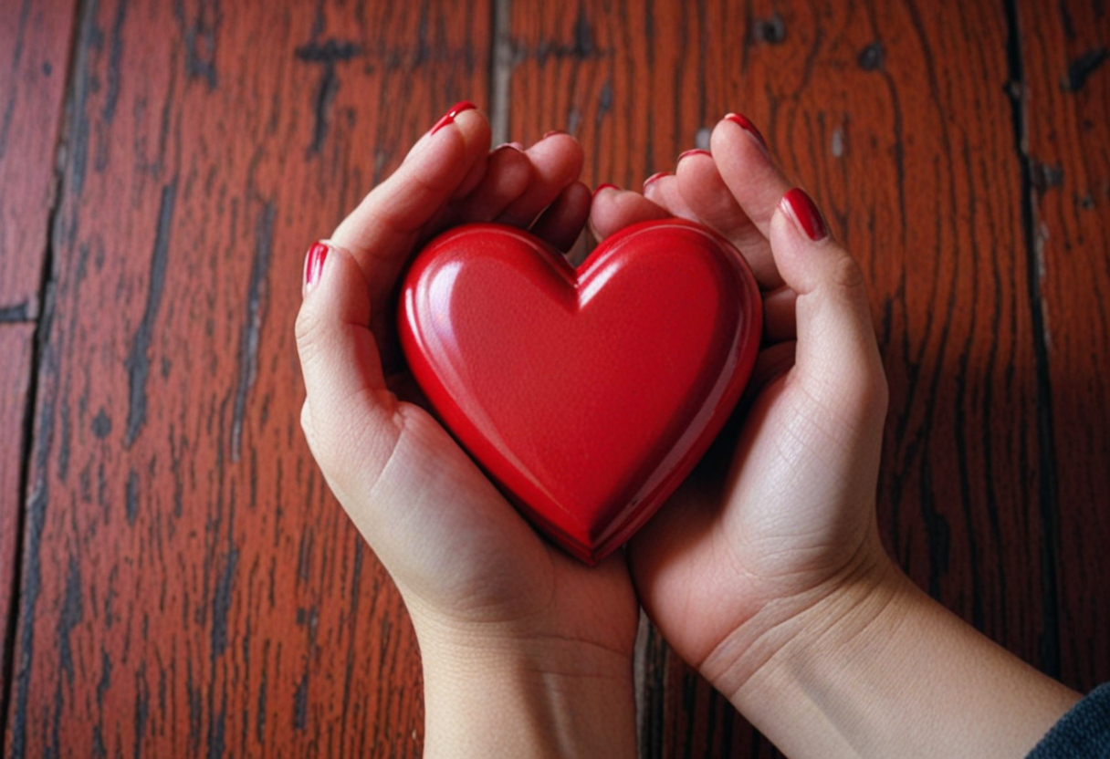 Woman holding wooden heart | Stevens - Johnson Syndrome | SJS Awareness 